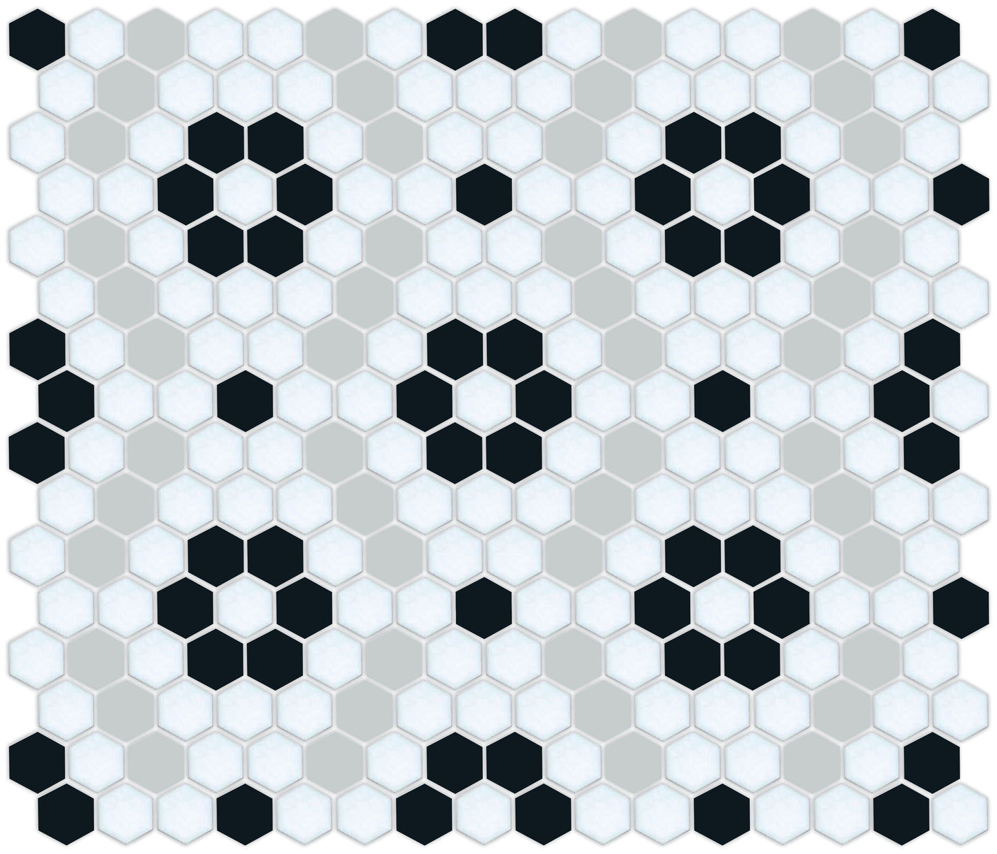 Kismet hexagon mosaic decorative tile pattern - Portie option.
