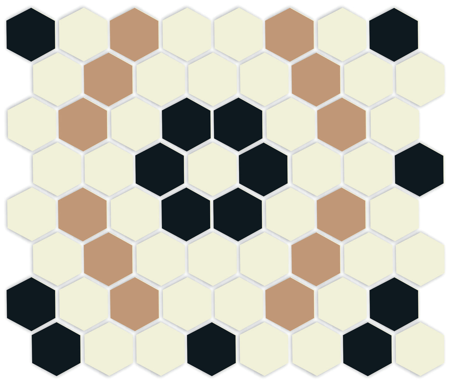 Hexagon mosaic tile with Kismet motif for bathroom walls