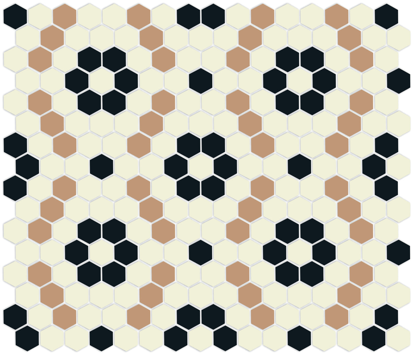 Kismet hexagon mosaic decorative tile pattern - Sorto option.