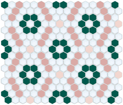 Kismet hexagon mosaic decorative tile pattern