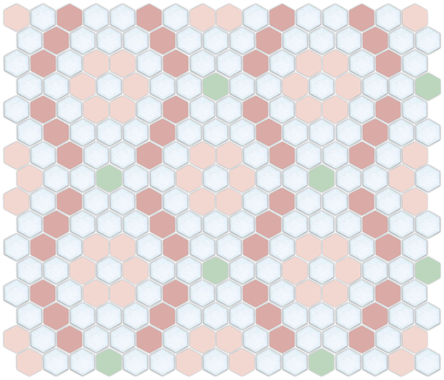 Kismet hexagon mosaic decorative tile pattern - Futura option.