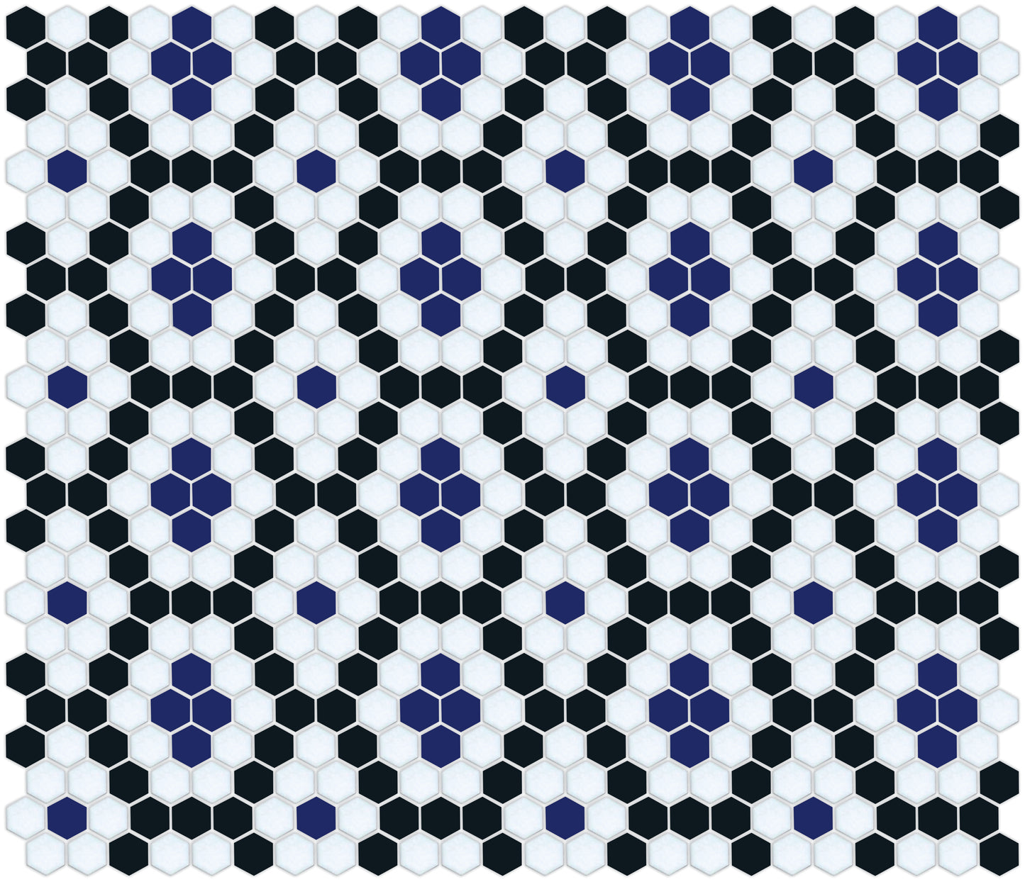 Double Diamonds, Pinnacle Hexagon Pattern Field, Oceana Blue 
