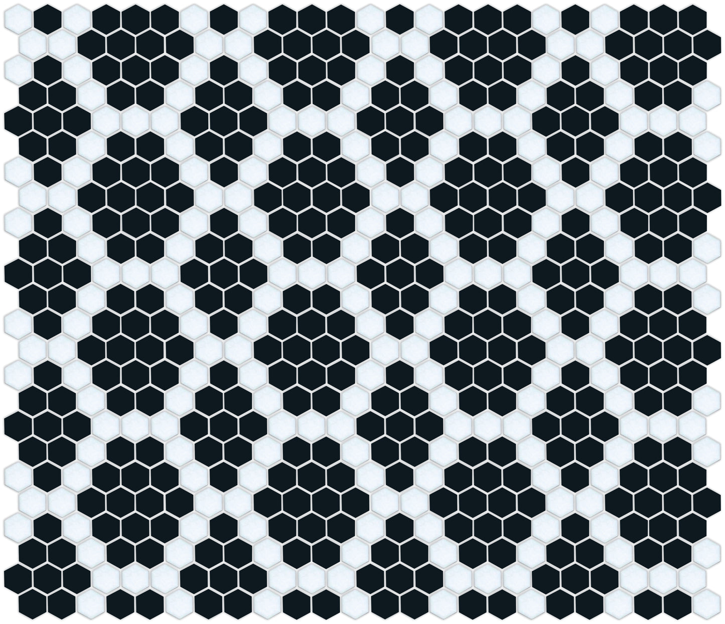 Double Diamonds, Pinnacle Hexagon Pattern Field, Black and White