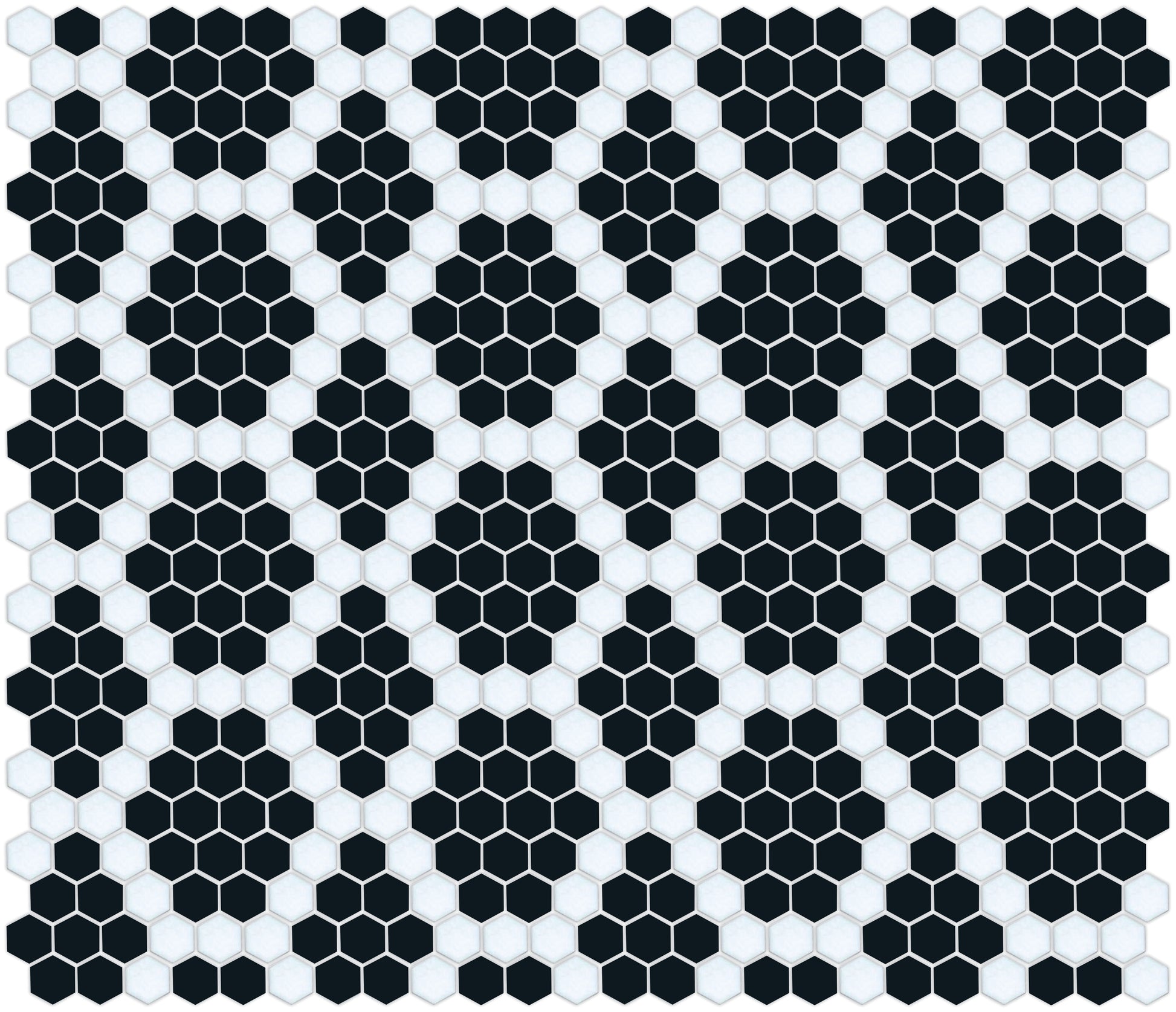 Double Diamonds, Pinnacle Hexagon Pattern Field, Black and White