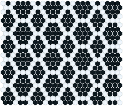 Double Diamonds, Pinnacle Hexagon Pattern Field, Black and White