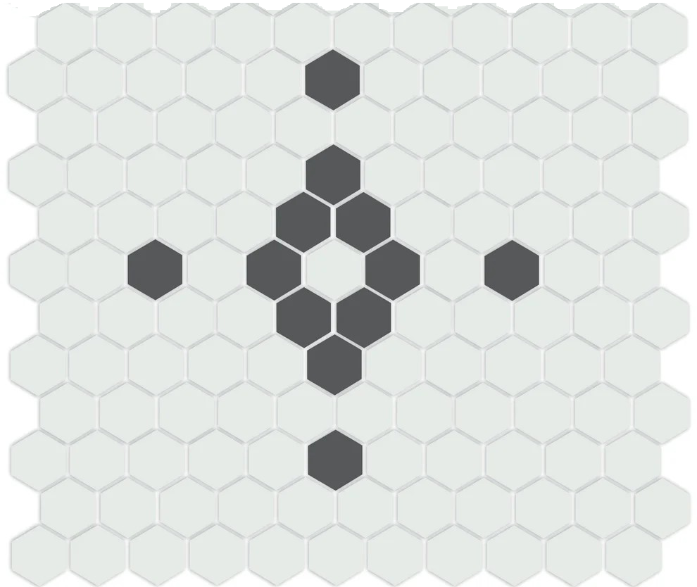 Unglazed Diamond and Cross | Pinnacle Hexagon Pattern