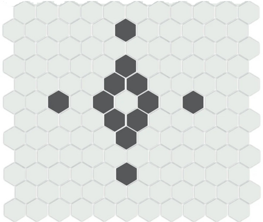 Unglazed Diamond and Cross | Pinnacle Hexagon Pattern
