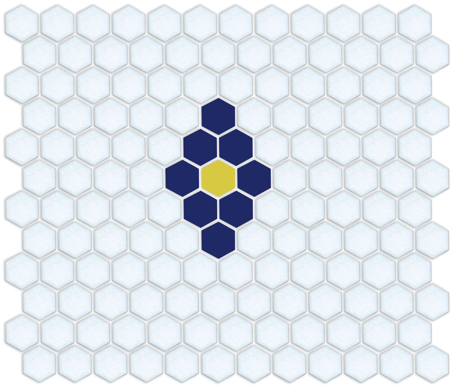 Diamond & Cross Pinnacle Hexagon Mosaic Tile Pattern
