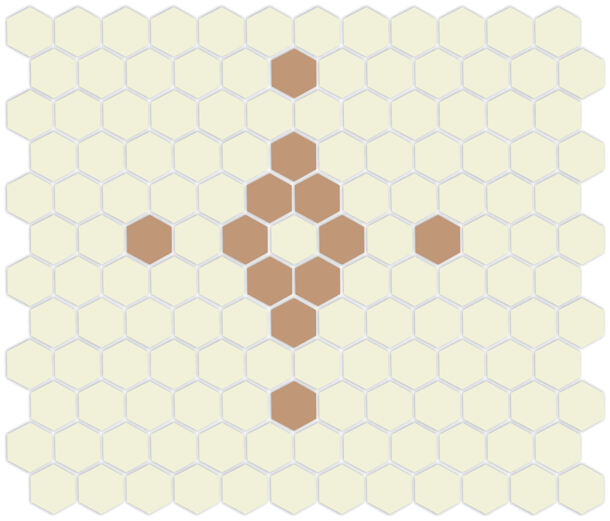 Diamond & Cross Pinnacle Hexagon Mosaic Tile Pattern