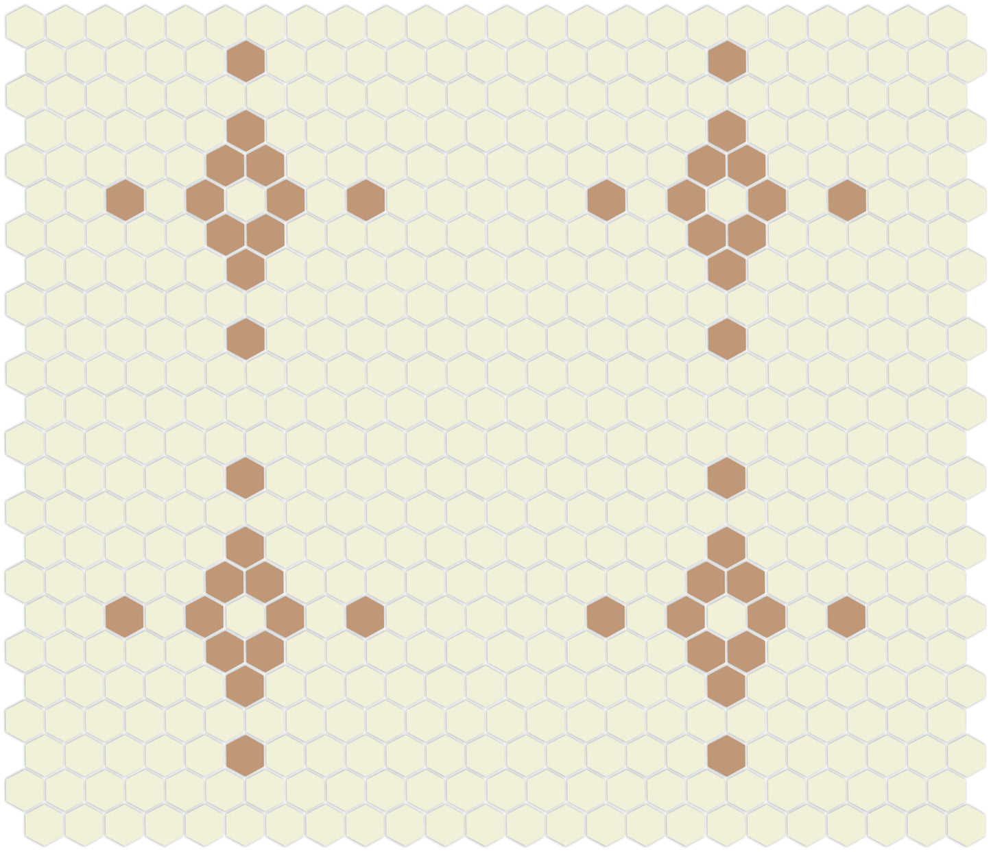 Diamond & Cross Pinnacle Hexagon Mosaic Tile Pattern