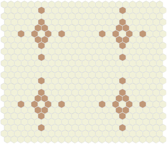 Diamond & Cross Pinnacle Hexagon Mosaic Tile Pattern