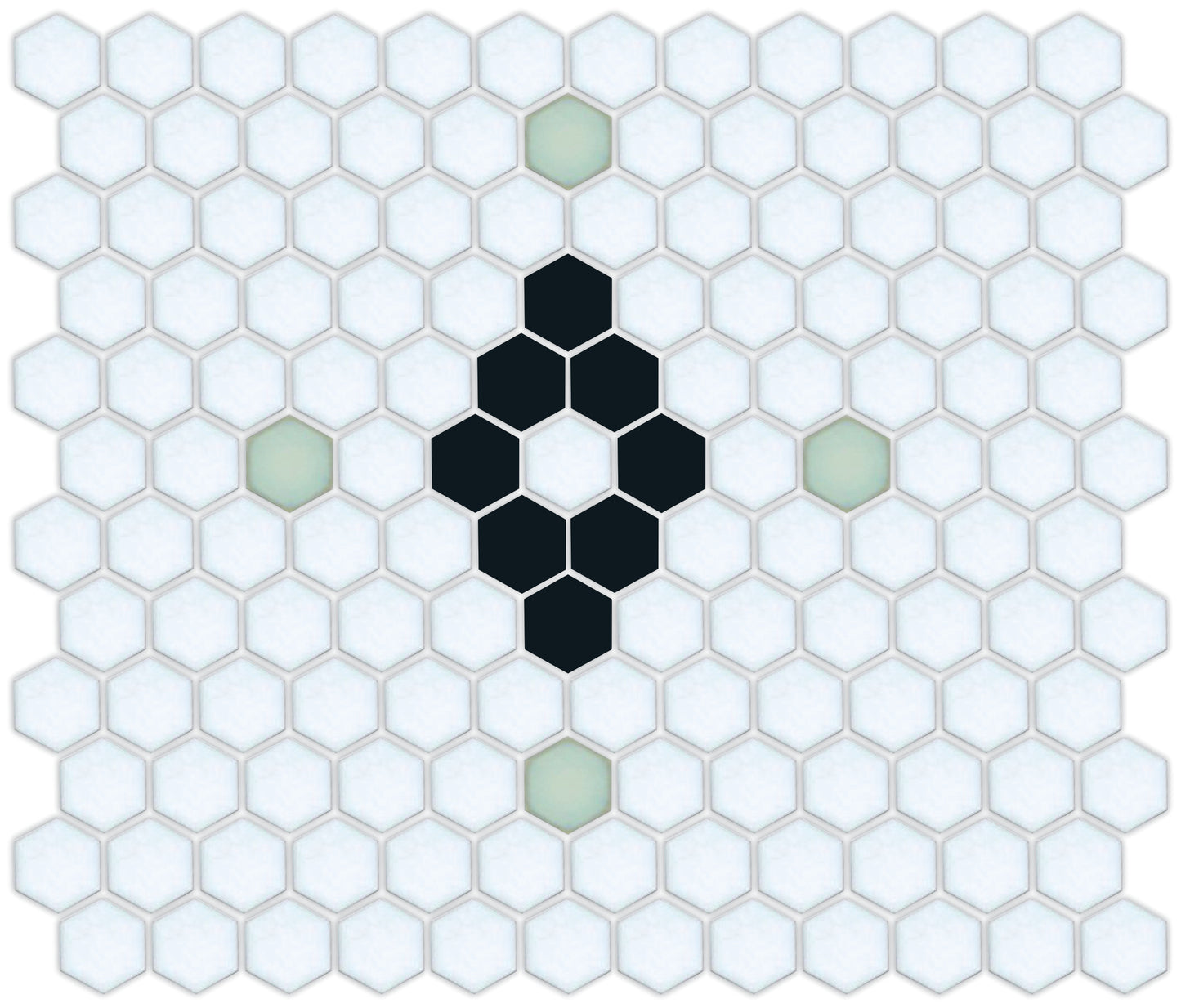Diamond & Cross Pinnacle Hexagon Mosaic Tile Pattern
