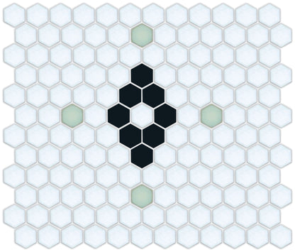 Diamond & Cross Pinnacle Hexagon Mosaic Tile Pattern