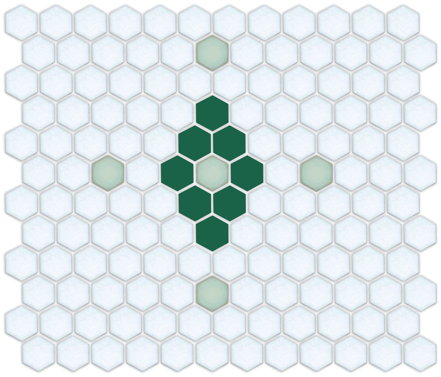 Diamond & Cross Pinnacle Hexagon Mosaic Tile Pattern