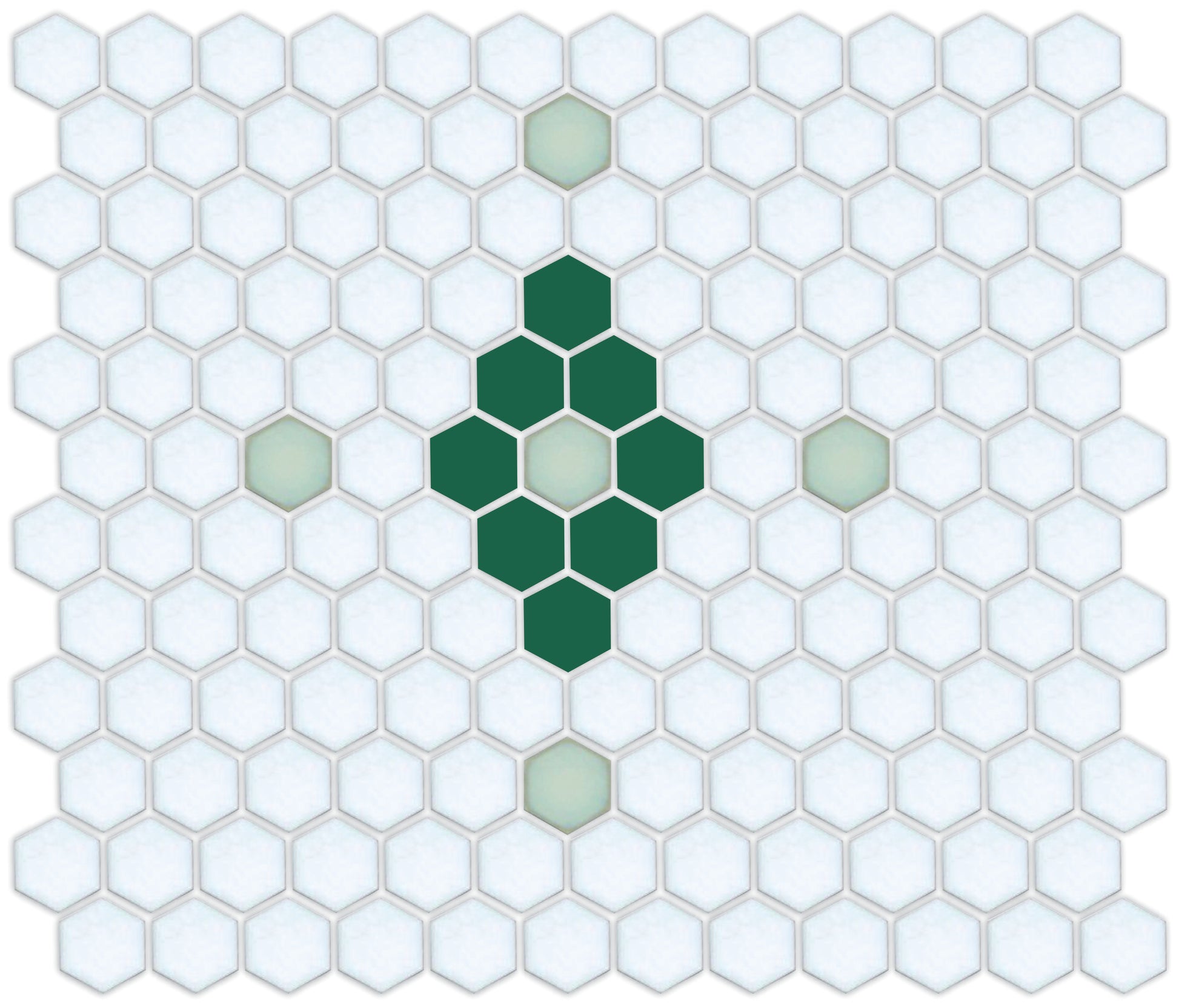 Diamond & Cross Pinnacle Hexagon Mosaic Tile Pattern
