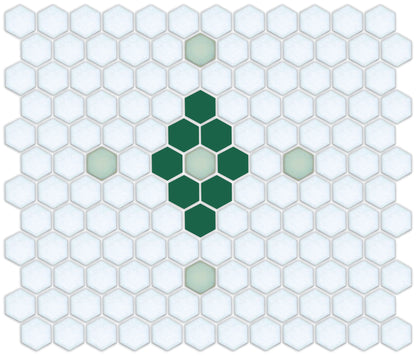 Diamond & Cross Pinnacle Hexagon Mosaic Tile Pattern