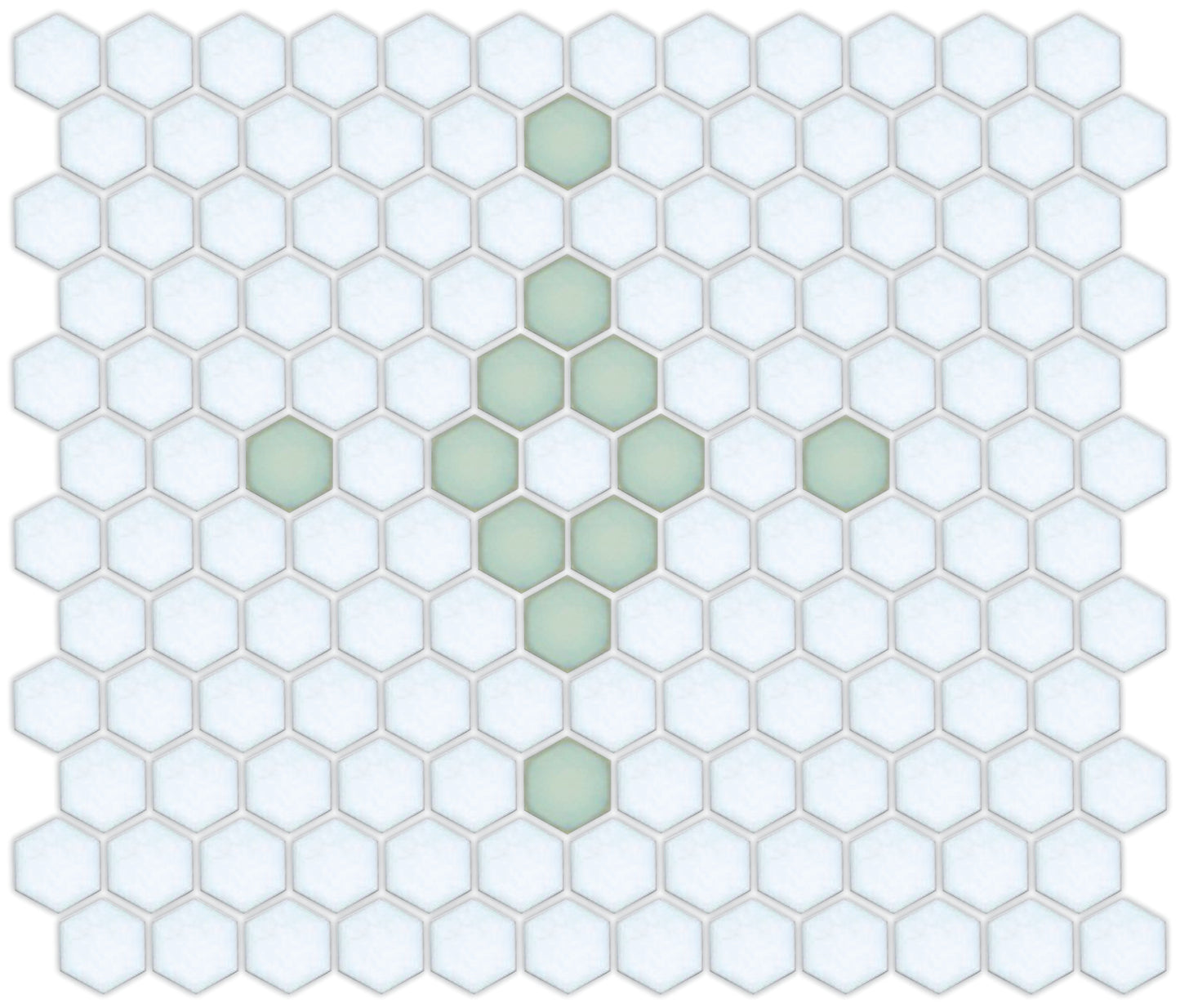 Diamond & Cross Pinnacle Hexagon Mosaic Tile Pattern