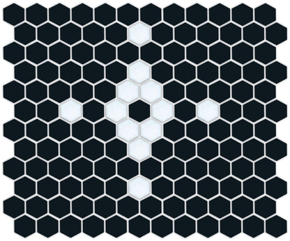 Diamond & Cross Pinnacle Hexagon Mosaic Tile Pattern