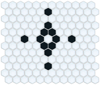 Diamond & Cross Pinnacle Hexagon Mosaic Tile Pattern