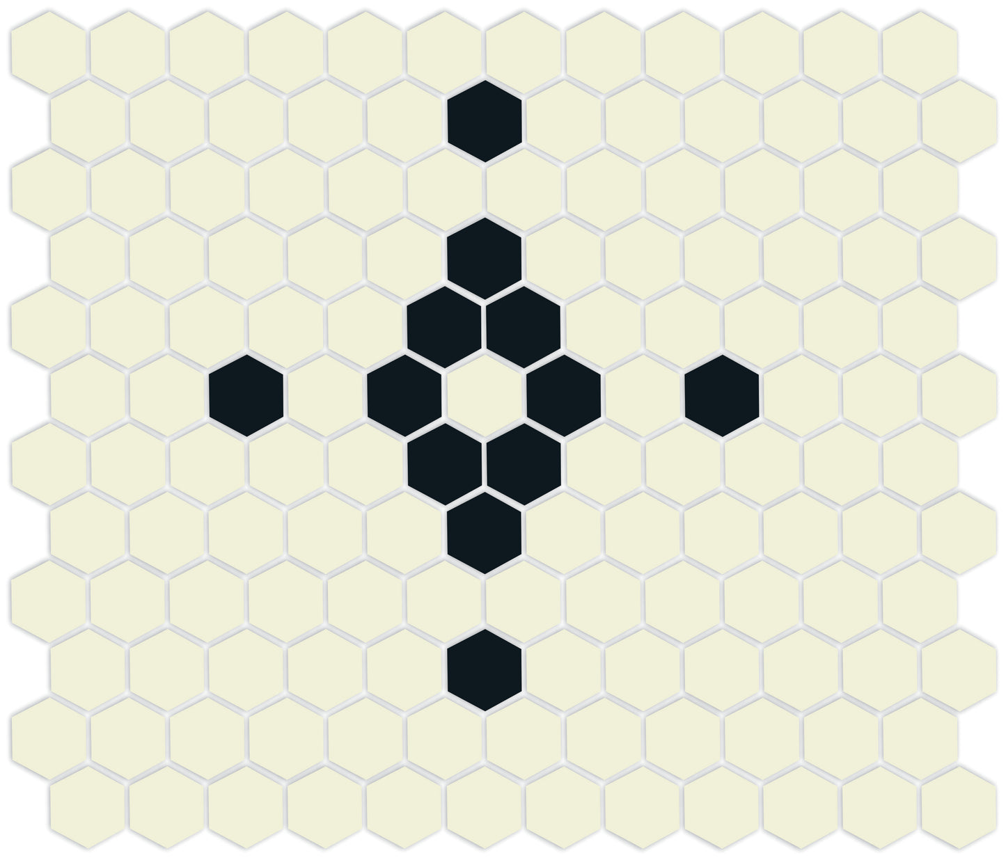 Diamond & Cross Pinnacle Hexagon Mosaic Tile Pattern