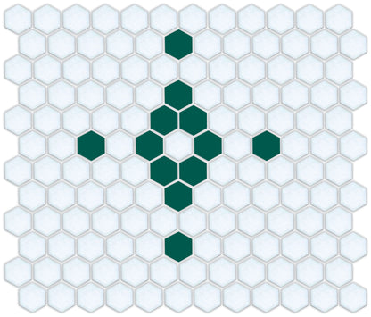 Diamond & Cross Pinnacle Hexagon Mosaic Tile Pattern