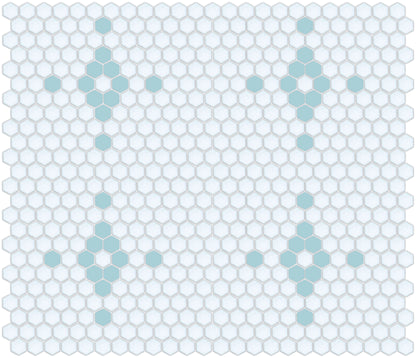 Glacier Blue on Satin White