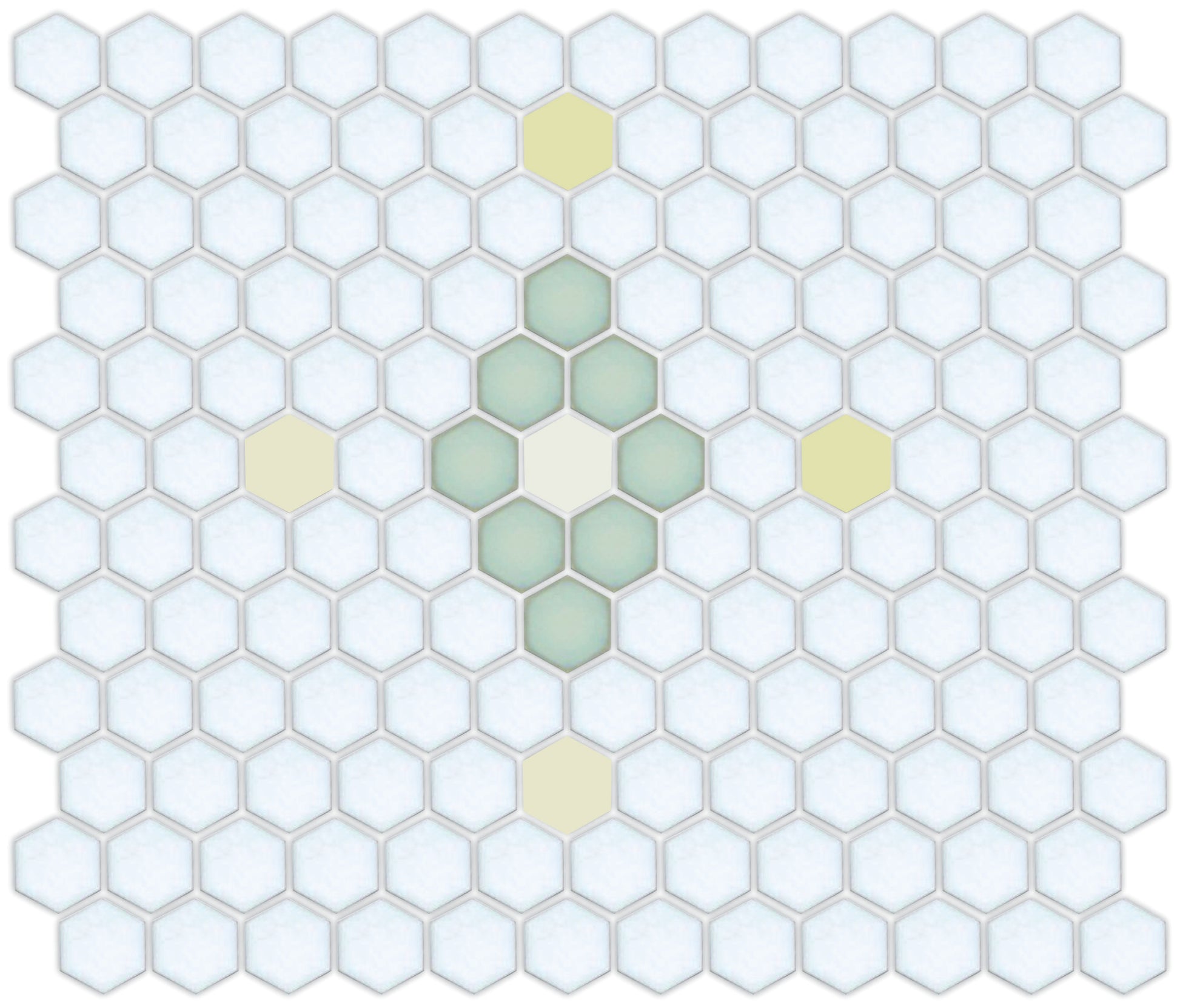 Diamond & Cross Pinnacle Hexagon Mosaic Tile Pattern