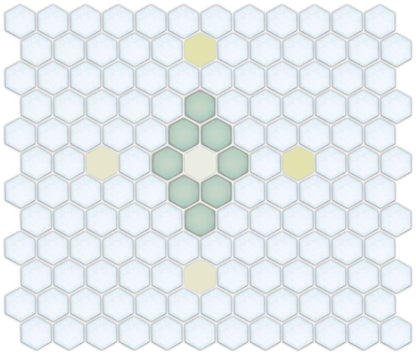 Diamond & Cross Pinnacle Hexagon Mosaic Tile Pattern