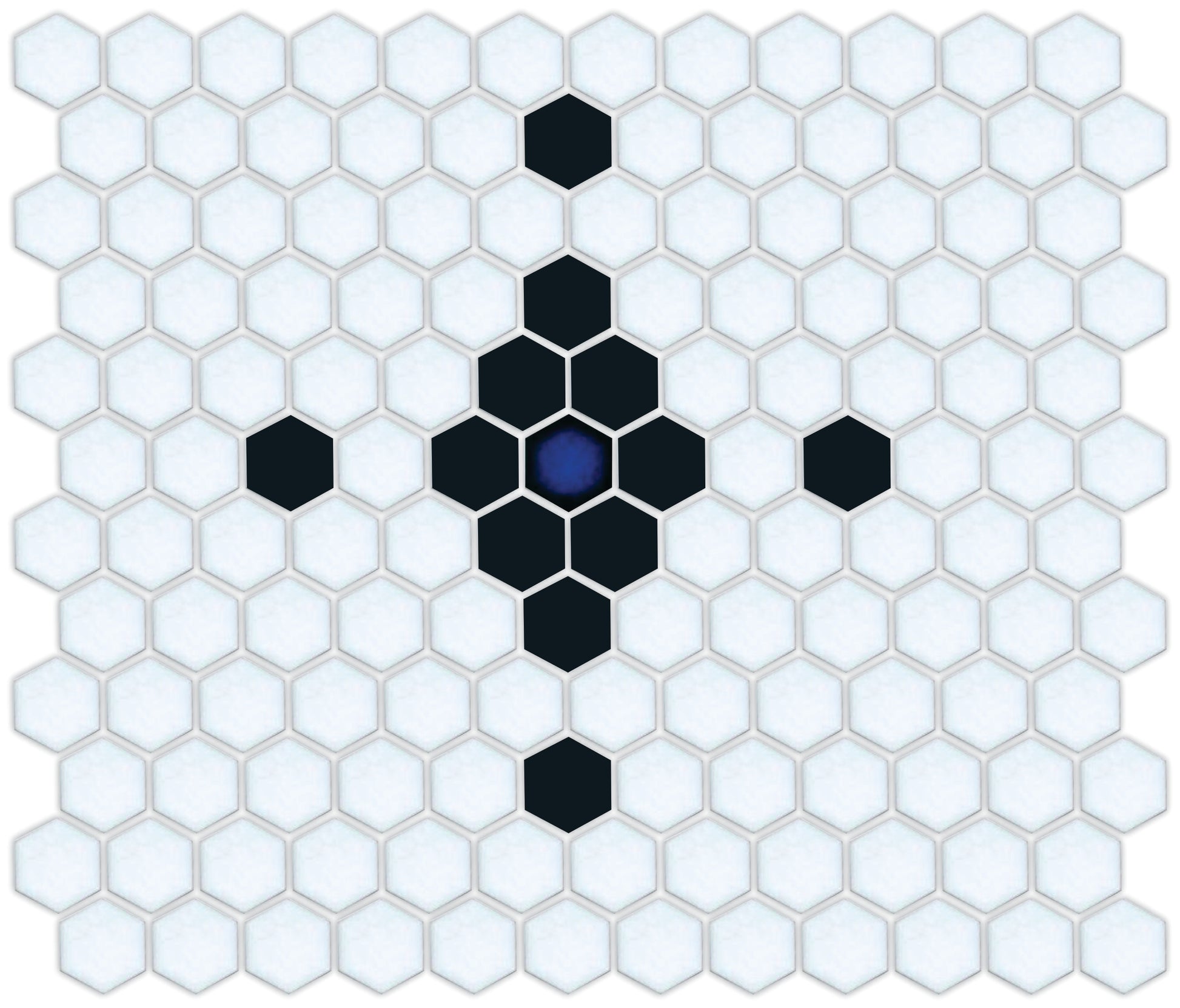 Diamond & Cross Pinnacle Hexagon black with a ocean blue core