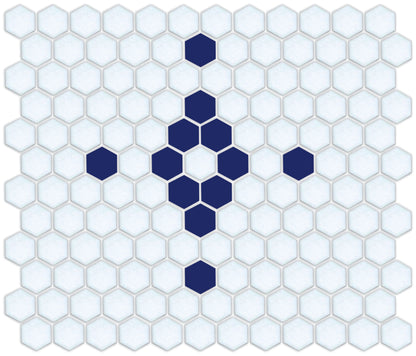 Diamond & Cross Pinnacle Hexagon Mosaic Tile Pattern