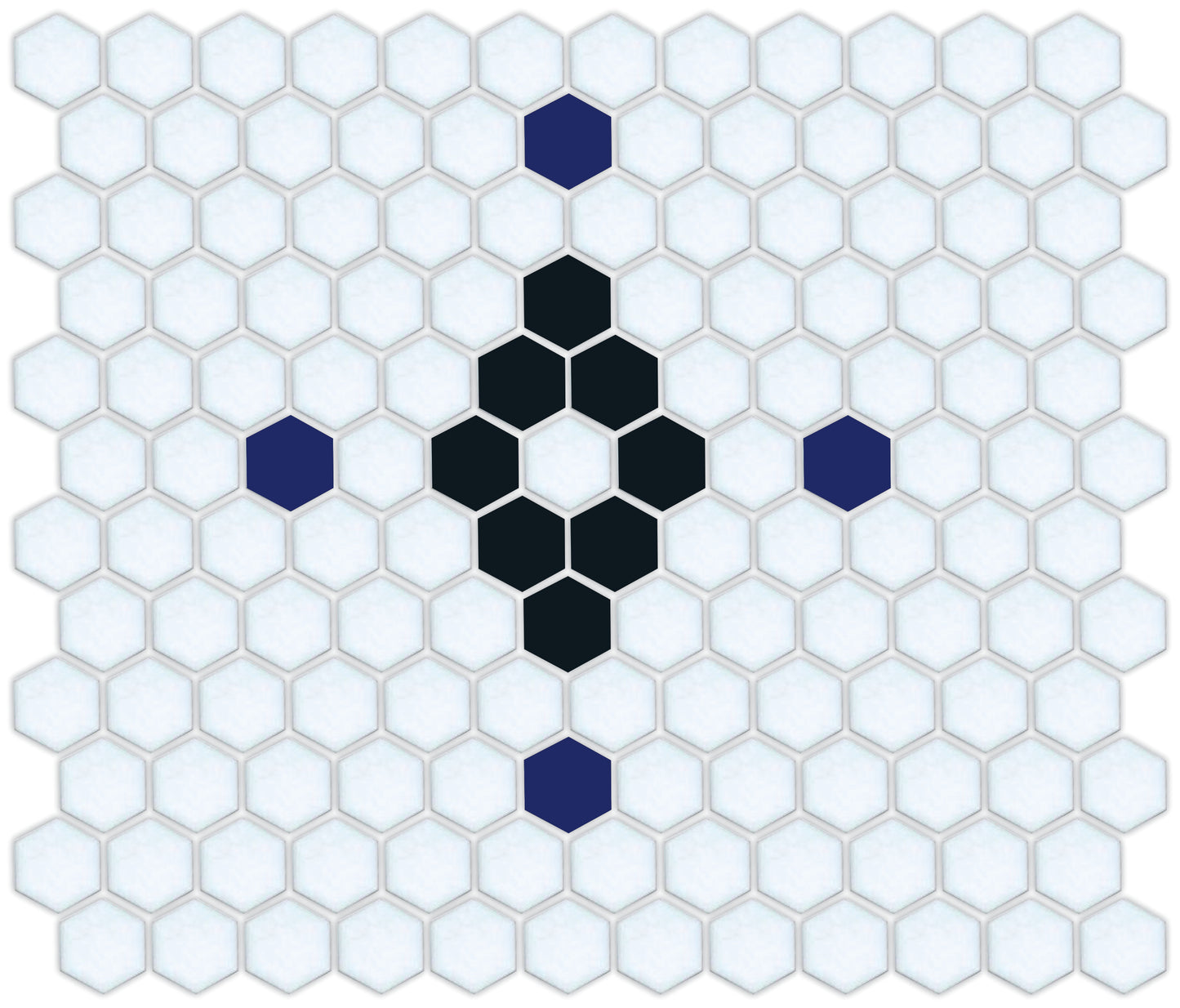 Diamond & Cross Pinnacle Hexagon Mosaic Tile Pattern