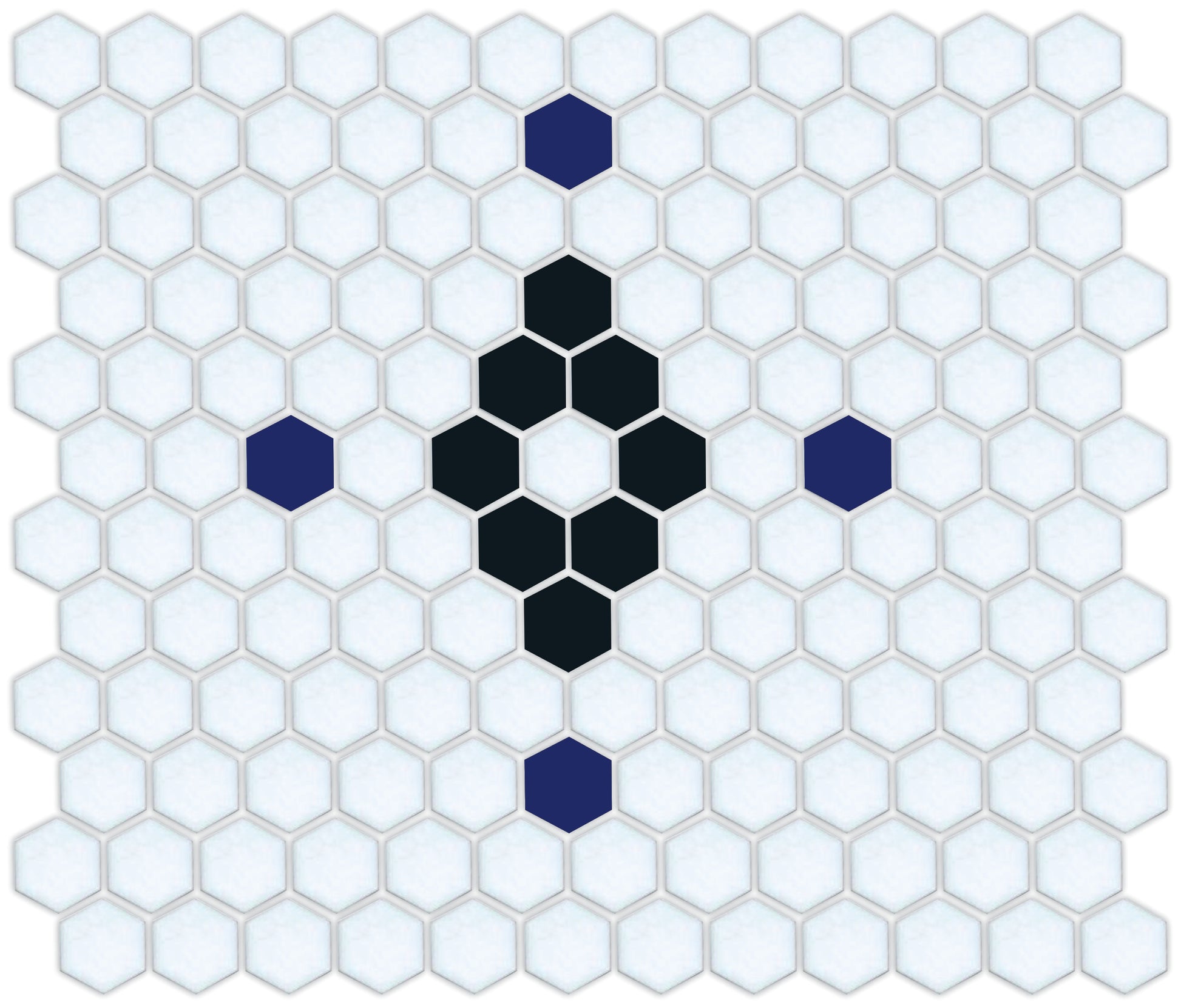 Diamond & Cross Pinnacle Hexagon Mosaic Tile Pattern