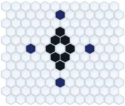 Diamond & Cross Pinnacle Hexagon Mosaic Tile Pattern