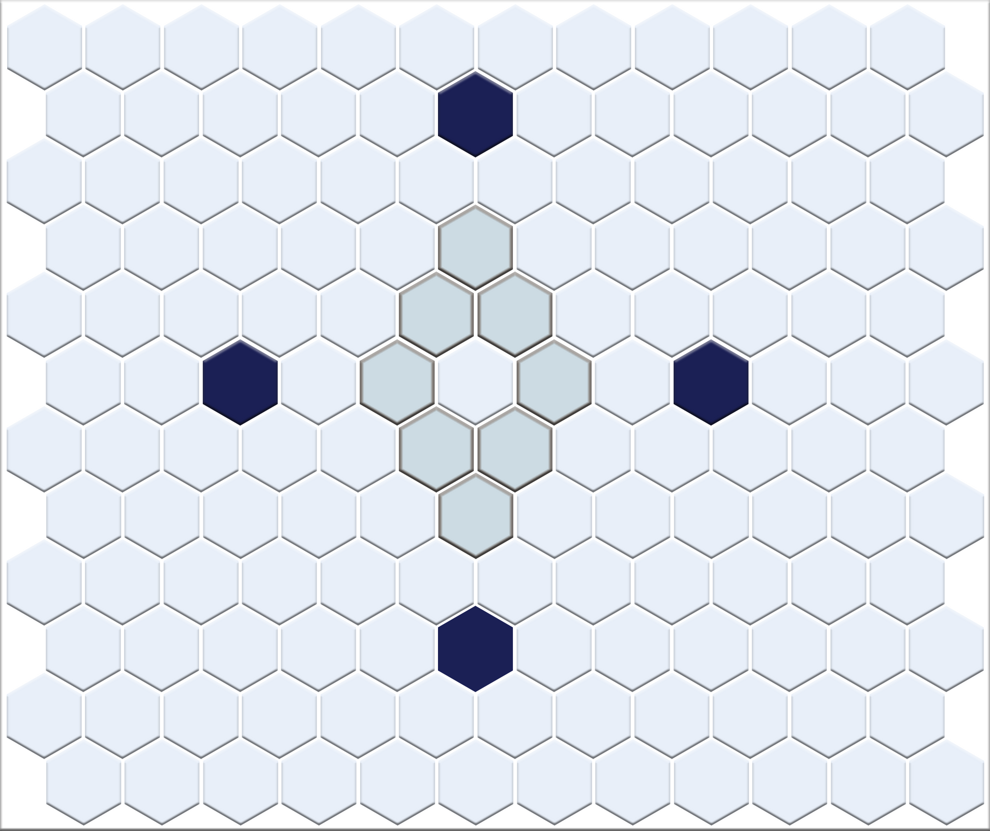 Diamond & Cross White ocean blue points