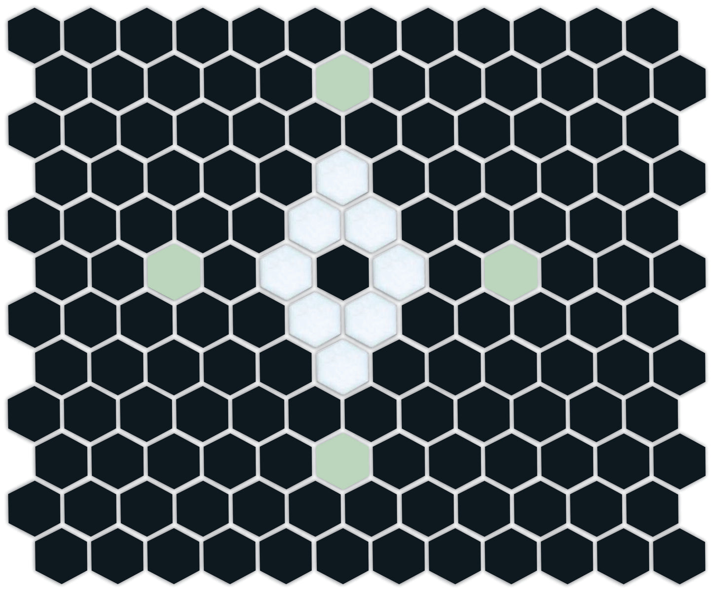 Diamond & Cross Pinnacle Hexagon Mosaic Tile Pattern