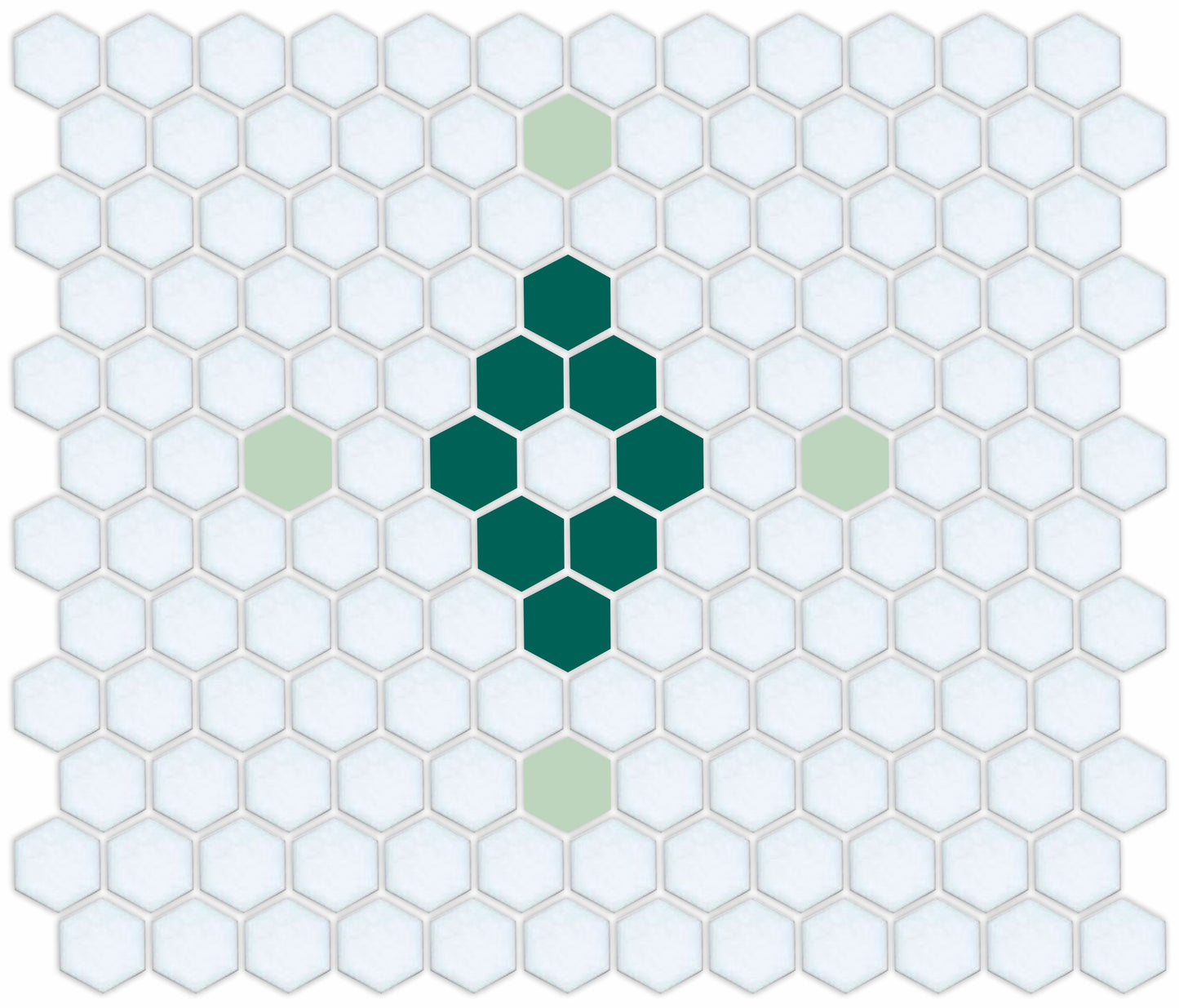 Diamond & Cross Pinnacle Hexagon Mosaic Tile Pattern
