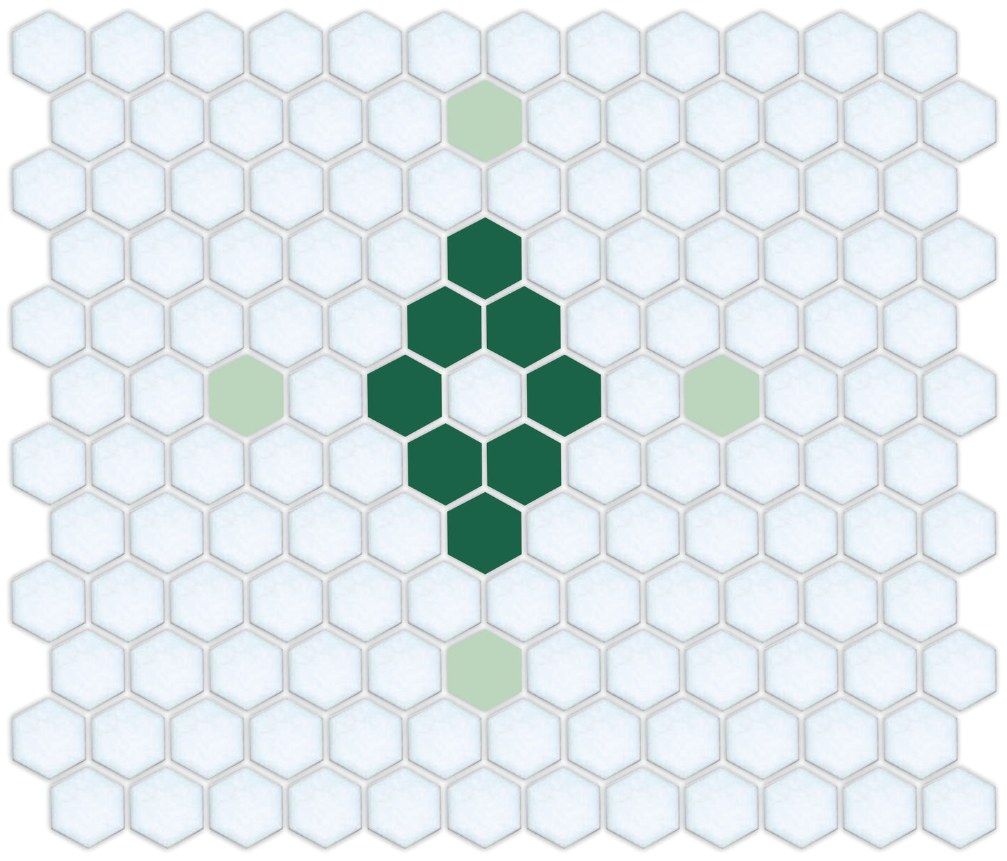 Diamond & Cross Pinnacle Hexagon Mosaic Tile Pattern