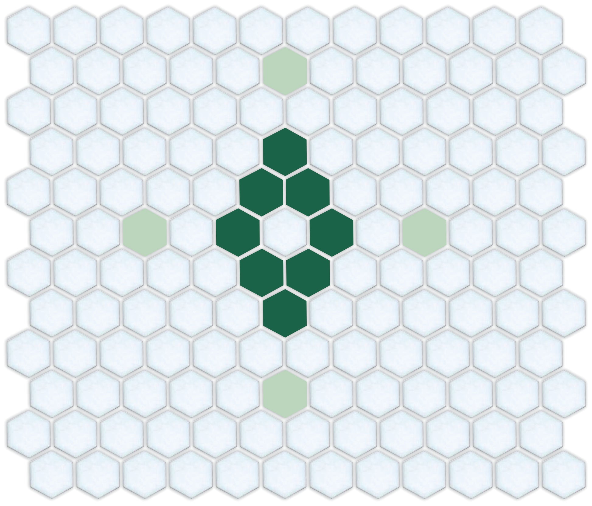 Diamond & Cross Pinnacle Hexagon Mosaic Tile Pattern