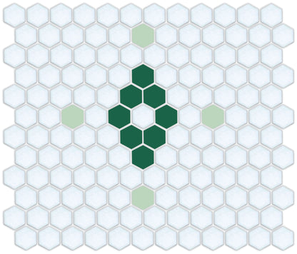 Diamond & Cross Pinnacle Hexagon Mosaic Tile Pattern