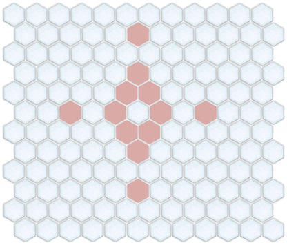 Diamond & Cross Pinnacle Hexagon Mosaic Tile Pattern