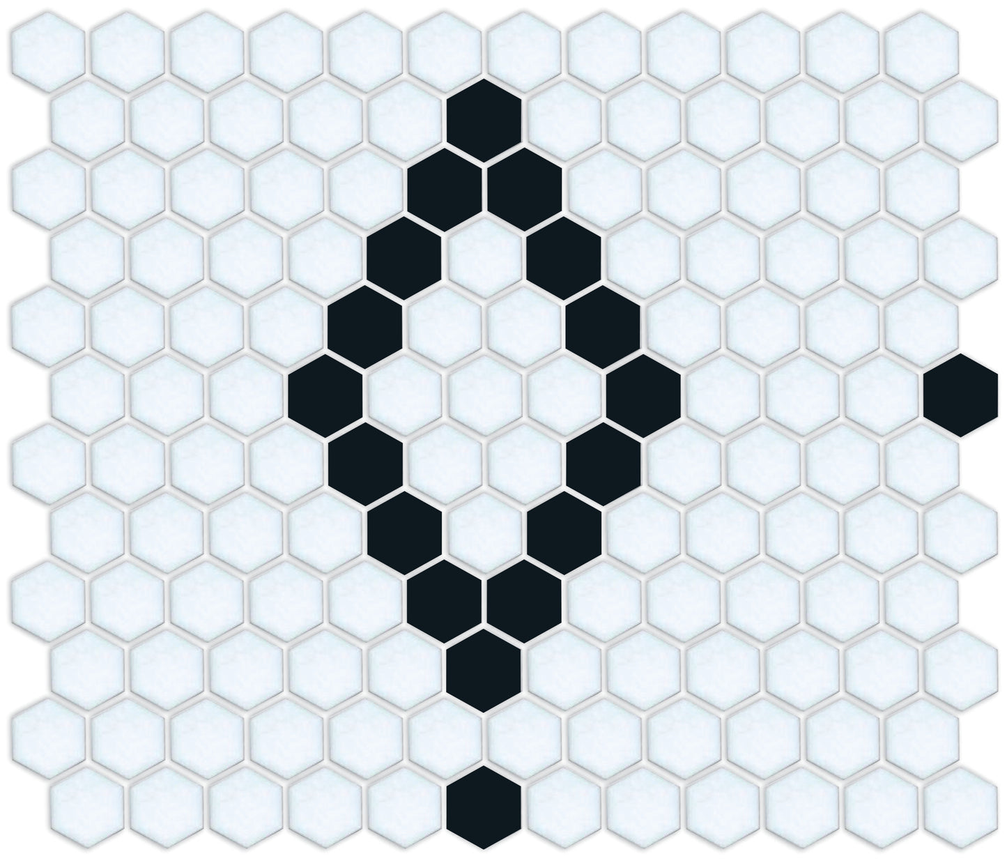 Pinnacle Hexagon Patterns Satin black on satin white