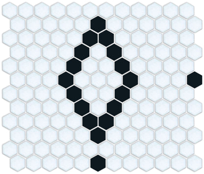 Pinnacle Hexagon Patterns Satin black on satin white