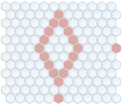 Pinnacle Hexagon Patterns Turkish rose on satin white