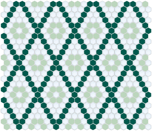 Emerald/Pistachio Green on Satin White