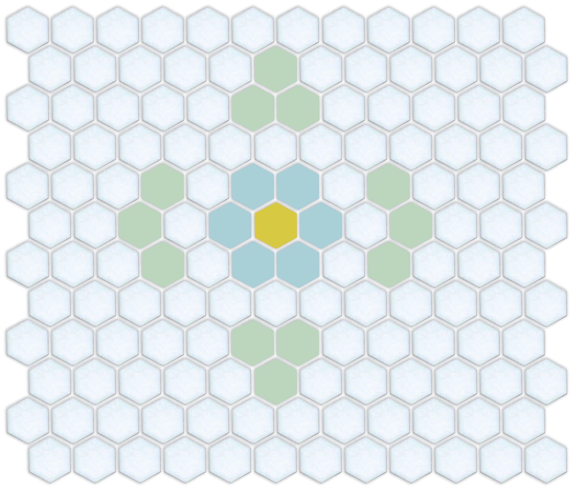 La fleur porcelain hexagon tile design 
