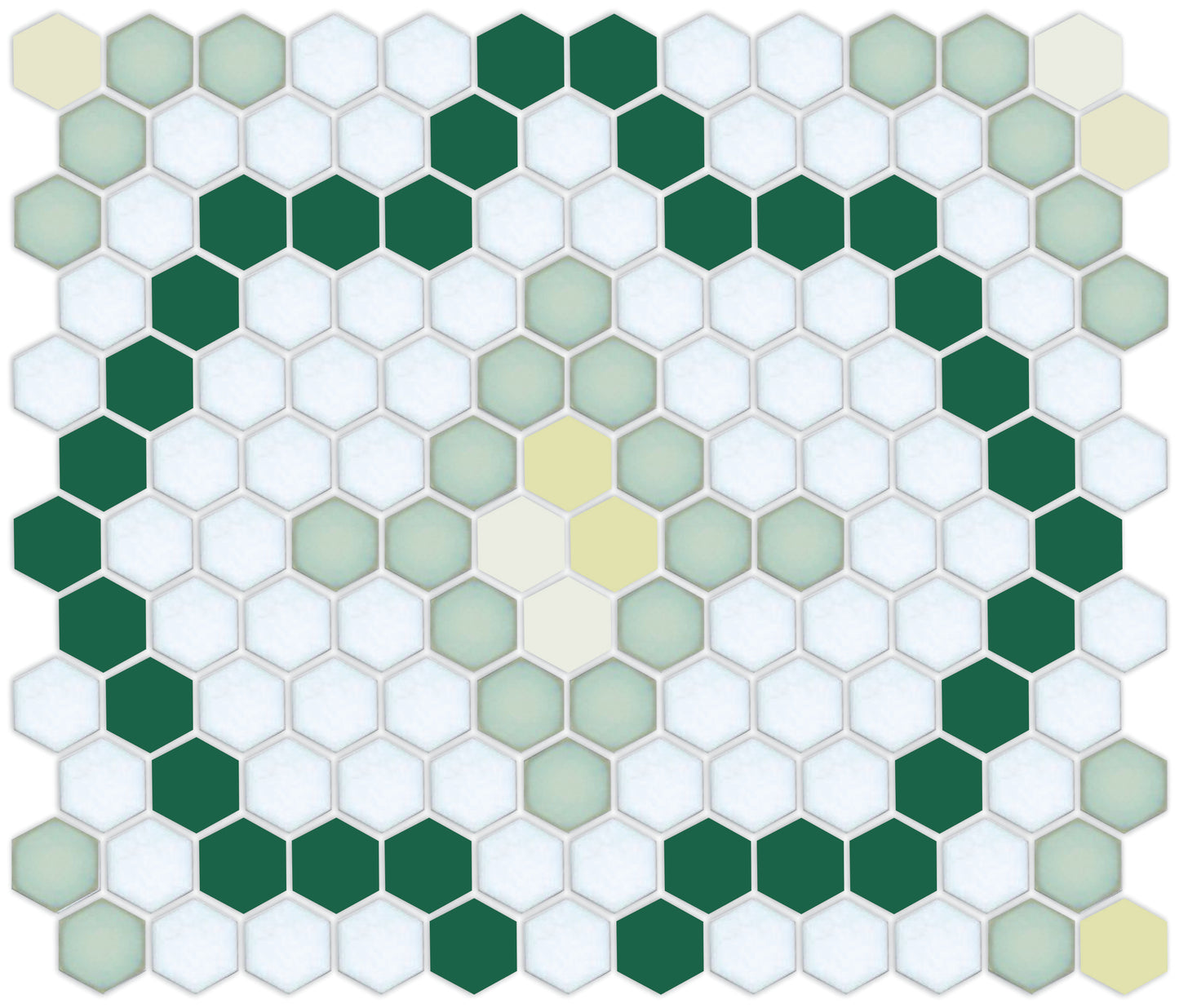 Monarch | Pinnacle Hexagon Tile Pattern Zinnia Close Up