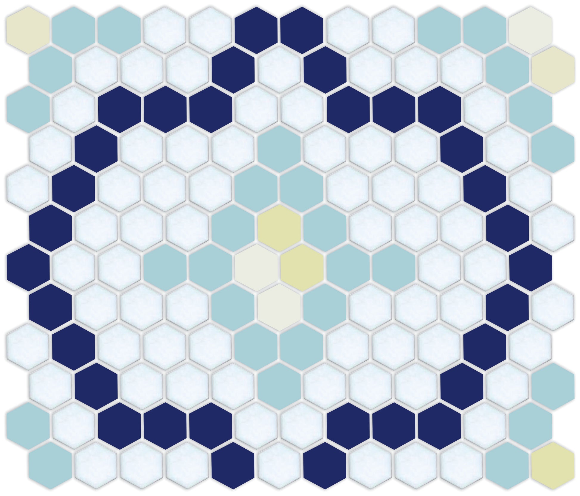 Monarch | Pinnacle Hexagon Tile Pattern Bluebell Close Up