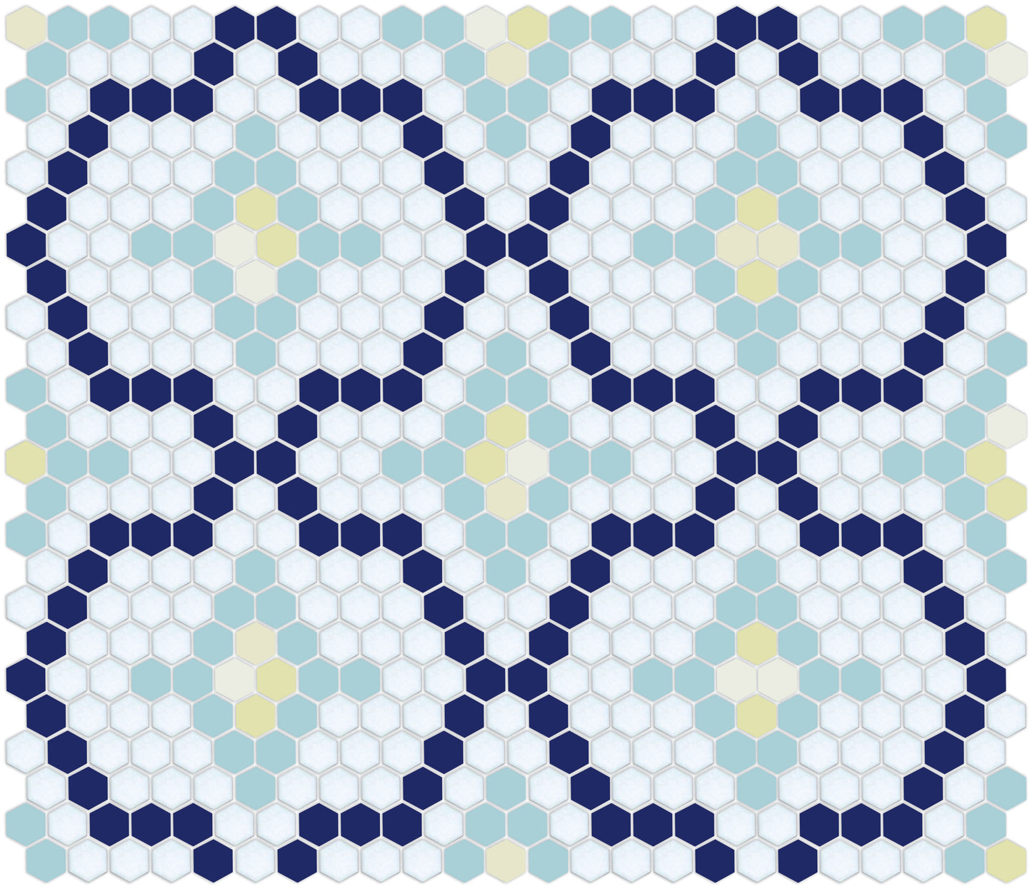 Pinnacle Hexagon Tile Pattern Bluebell