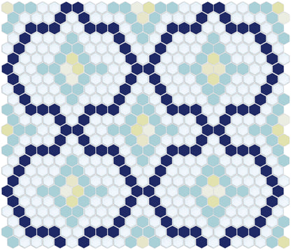 Pinnacle Hexagon Tile Pattern Bluebell