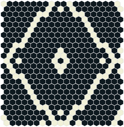 Blackout Modage 4 pc. | Pinnacle Hexagon Patterns Parchment on Satin Black